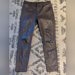 Express Coated Skinny Super High-Rise Pants Brown Size 10